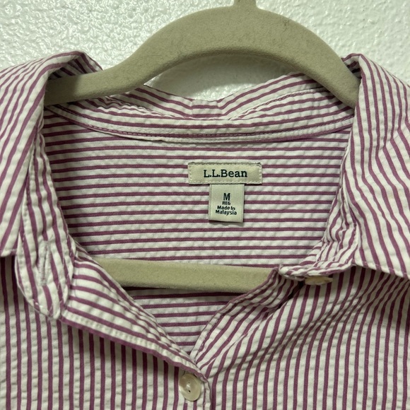Women’s Medium L.L. Bean Striped Button-Up Shirt - Picture 4 of 4